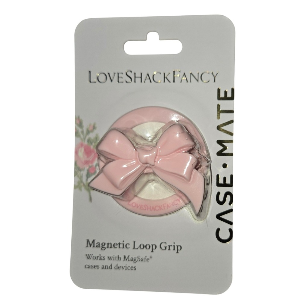 LoveShackFancy Magnetic Loop Grip Pink New MagSafe Bow Phone Accessory